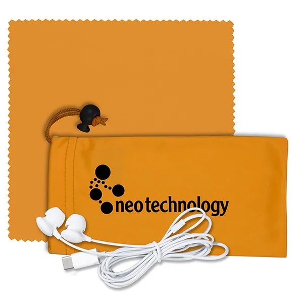 3 1/2" x 7" polyester cinch pouch with 6" microfiber cloth... from ASI 62660 Innovation Line