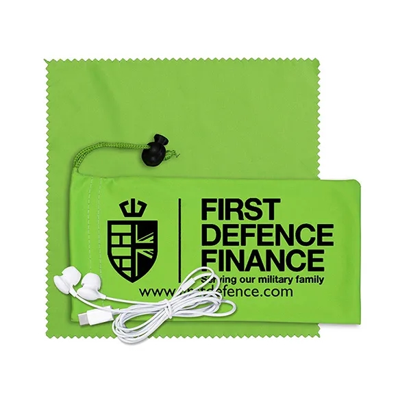 3 1/2" x 7" polyester cinch pouch with 6" microfiber cloth... from ASI 62660 Innovation Line