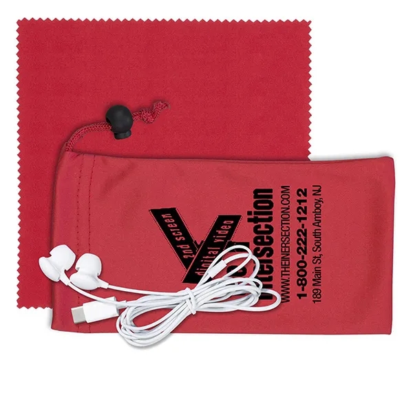 3 1/2" x 7" polyester cinch pouch with 6" microfiber cloth... from ASI 62660 Innovation Line