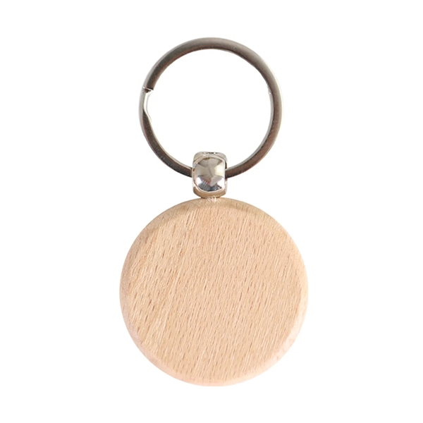 Round shaped wooden keychain plus laser engraving on 1 location... from ASI 37218 Athena Promo (tm)