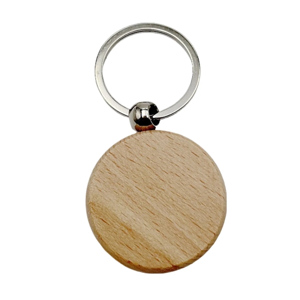 Round shaped wooden keychain plus laser engraving on 1 location... from ASI 37218 Athena Promo (tm)
