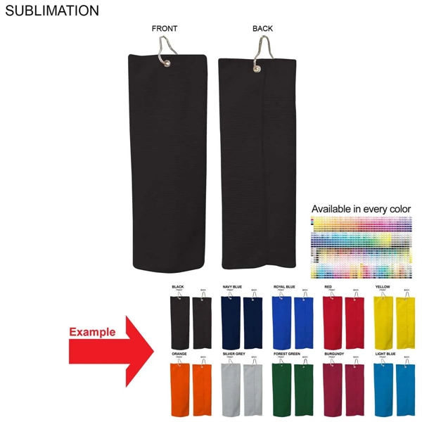 Colored Microfiber Dri-Lite Terry Golf Towel, Finished size 6x15, Trifold Grommet... from ASI 53509 FIEL-Fairdeal Import & Export / FIEL
