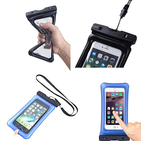IPX8 Waterproof floating phone pouch with lanyard plus 1C1P silkscreen imprint... from ASI 37218 Athena Promo (tm)