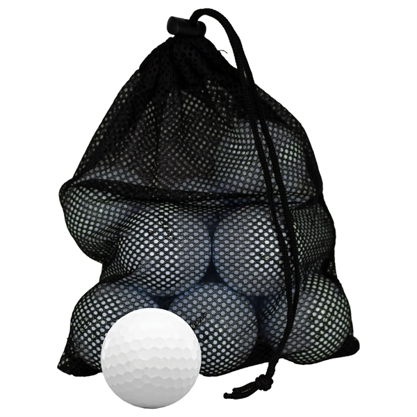 6" x 8" mesh bag with a drawstring and 12 golf... from ASI 57653 Gold Bond