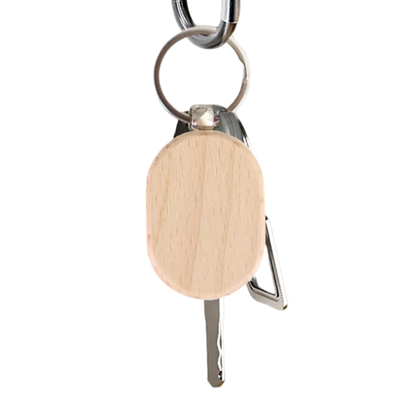 Round corner wooden keychain plus laser engraving on 1 location... from ASI 37218 Athena Promo (tm)