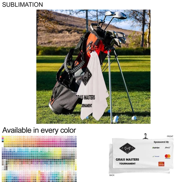 Oversized Golf Towel in Microfiber Dri-Lite Terry, 22x44, with Black Swivel... from ASI 53509 FIEL-Fairdeal Import & Export / FIEL