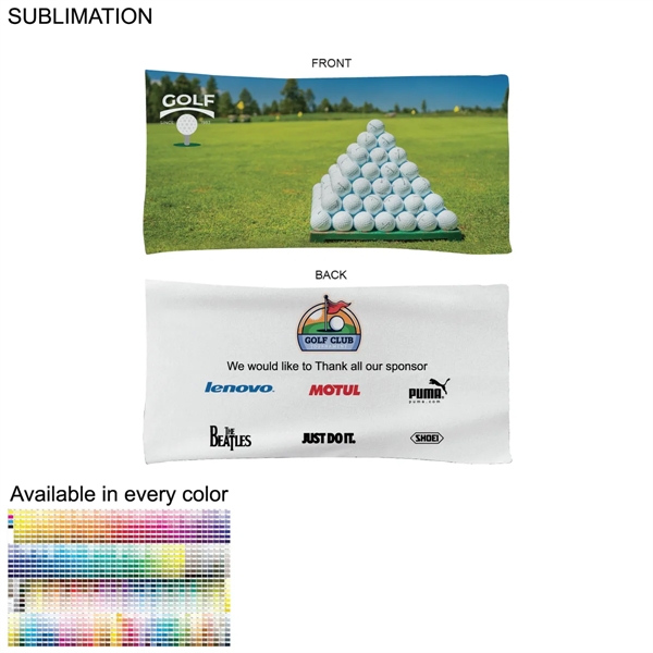Golf Caddie Tournament Towel in Microfiber Dri-Lite Terry, 22"x44", Sublimated Edge... from ASI 53509 FIEL-Fairdeal Import & Export / FIEL