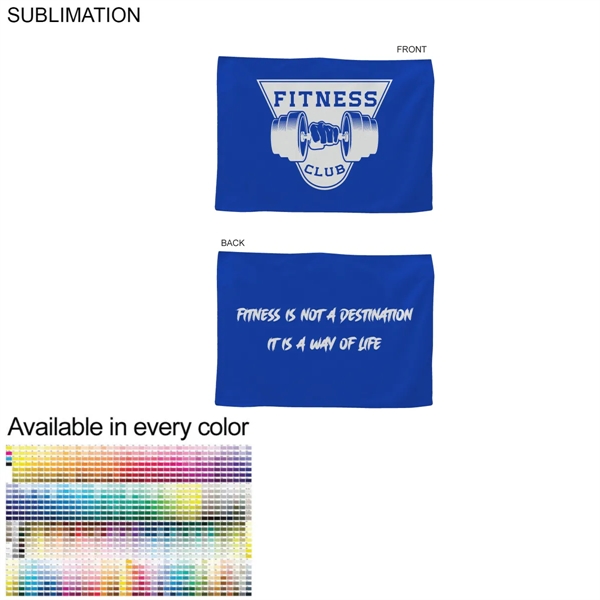 Gym, Workout towel in Microfiber Dri-lite Terry, 12x18, Sublimated Edge to... from ASI 53509 FIEL-Fairdeal Import & Export / FIEL