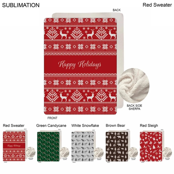 Stock Design Festive, Holiday Plush Sherpa Lined Micro Mink Throw, 50"x60",... from ASI 53509 FIEL-Fairdeal Import & Export / FIEL