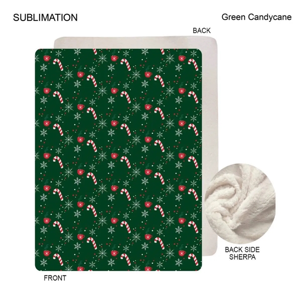 Stock Design Festive, Holiday Plush Sherpa Lined Micro Mink Throw, 50"x60",... from ASI 53509 FIEL-Fairdeal Import & Export / FIEL