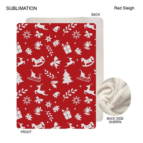 Stock Design Festive, Holiday Plush Sherpa Lined Micro Mink Throw, 50"x60",... from ASI 53509 FIEL-Fairdeal Import & Export / FIEL