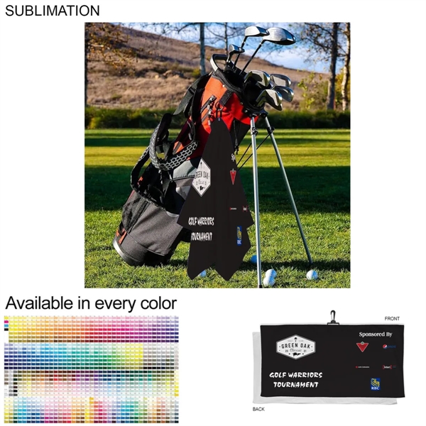 Oversized Golf Towel in Plush, Soft Velour Terry, 24x48, with Black... from ASI 53509 FIEL-Fairdeal Import & Export / FIEL