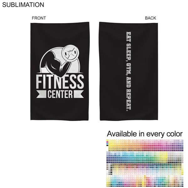 Gym, Workout towel in Microfiber Dri-lite Terry Towel, 15x25, Sublimated Edge... from ASI 53509 FIEL-Fairdeal Import & Export / FIEL