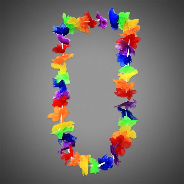 Hawaiian lei with rainbow colored flowers.... from ASI 42016 Brighter Promotions Inc