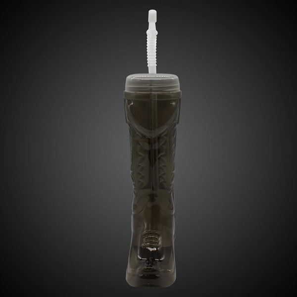 32 oz. western boot shaped yard glass made of black plastic... from ASI 42016 Brighter Promotions Inc / Chemical Light™