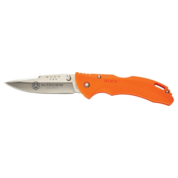 Buck Knife with orange handle with textured surface for added grip.... from ASI 46170 Compass Industries Inc