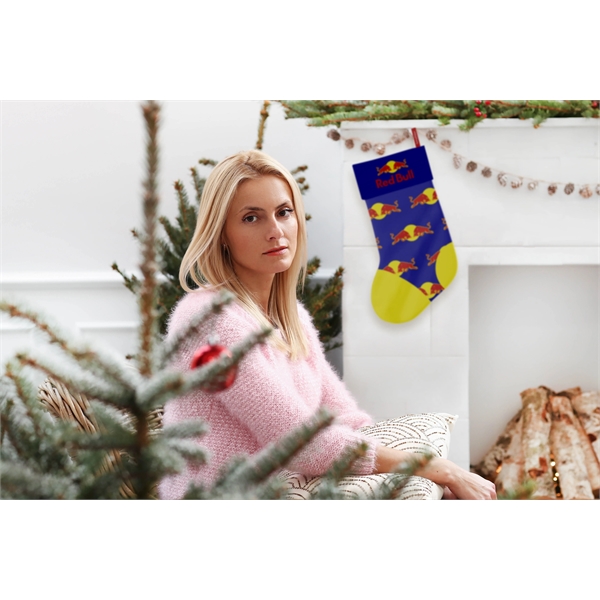 Christmas stocking sublimated on both sides with a white cuff.... from ASI 30250 AZX Sport USA