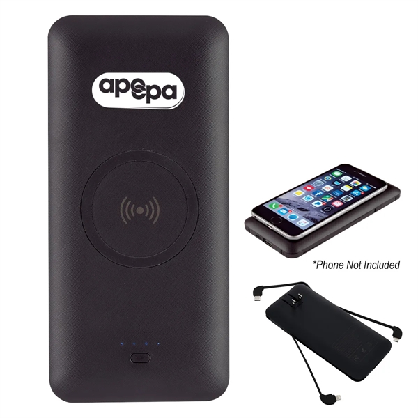 5-in-1 wireless charging power bank with Qi-enabled charging as well as... from ASI 61125 Hit Promotional Products / Hit®