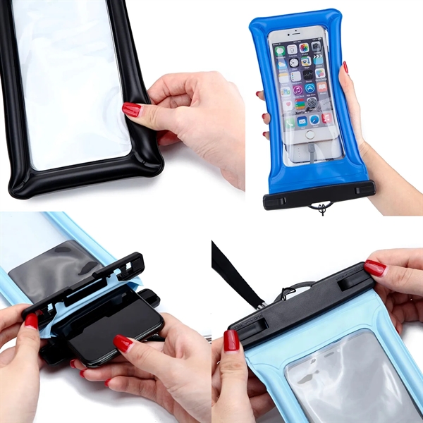 IPX8 Waterproof floating phone pouch with lanyard plus 1C1P silkscreen imprint... from ASI 37218 Athena Promo (tm)
