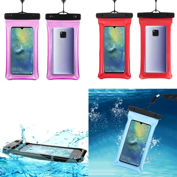 IPX8 Waterproof floating phone pouch with lanyard plus 1C1P silkscreen imprint... from ASI 37218 Athena Promo (tm)