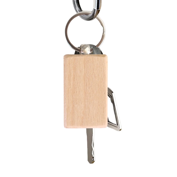 Rectangle shape wooden keychain plus laser engraving on 1 location... from ASI 37218 Athena Promo (tm)