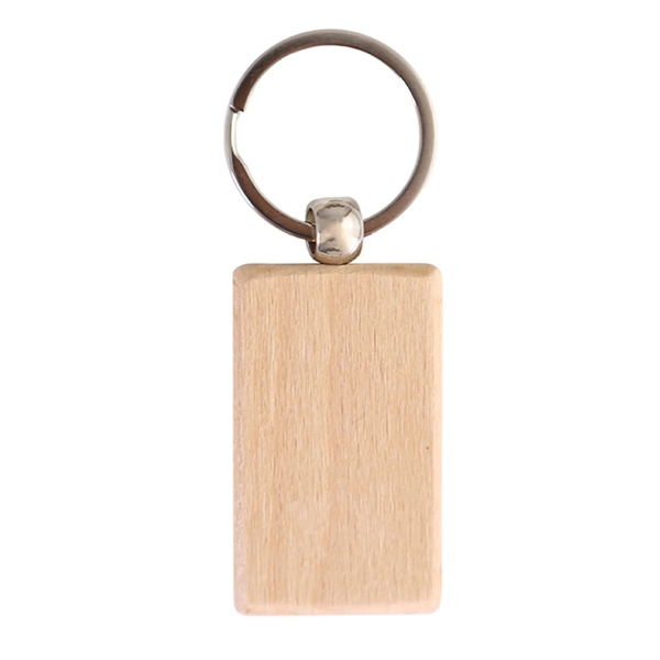 Rectangle shape wooden keychain plus laser engraving on 1 location... from ASI 37218 Athena Promo (tm)