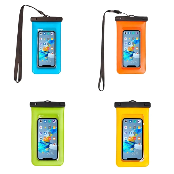 IPX8 Waterproof floating phone pouch with lanyard plus 1C1P silkscreen imprint... from ASI 37218 Athena Promo (tm)