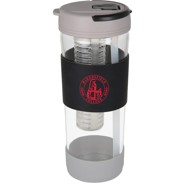 24oz Glass Tumbler w/ Detachable Fruit Infuser & No-Slip Silicone Sleeve.... from ASI 46755 Cosmo Promos