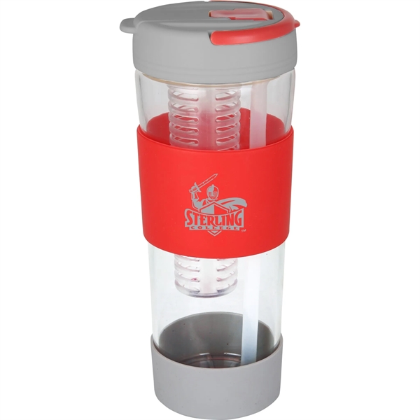 24oz Glass Tumbler w/ Detachable Fruit Infuser & No-Slip Silicone Sleeve.... from ASI 46755 Cosmo Promos