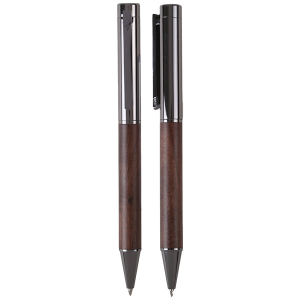The Luxwood Ballpoint Pen blends genuine rosewood & gunmetal, featuring smooth... from ASI 61966 HPG / Hub Pen