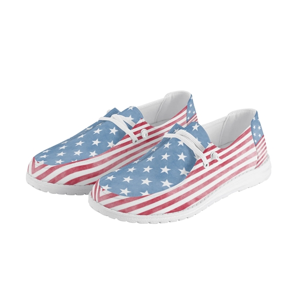 Customizable canvas slip-on loafers with flat platform heels, round toe design... from ASI 90807 Tekweld