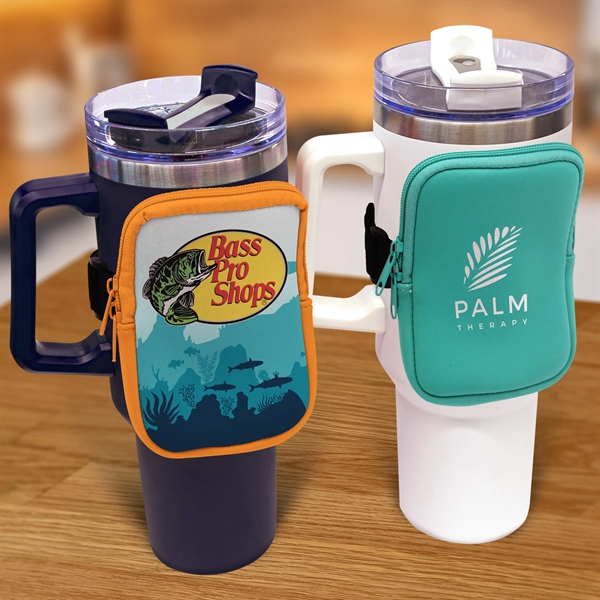 Water bottle pouch made from neoprene with a durable zipper and... from ASI 90807 Tekweld