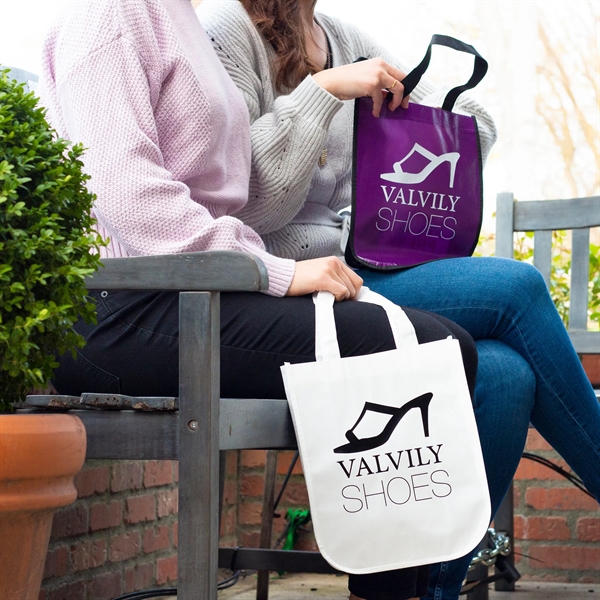 Handy mini-sized 75 GSM non-woven tote bag is perfect for a... from ASI 61966 HPG / Beacon Promotions