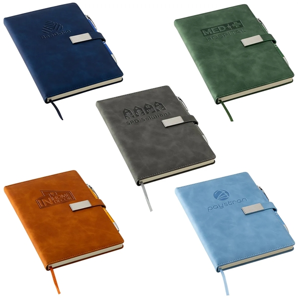 Hardcover Journal with Magnetic Closure & Pen... from ASI 36730 Ariel Premium Supply Inc