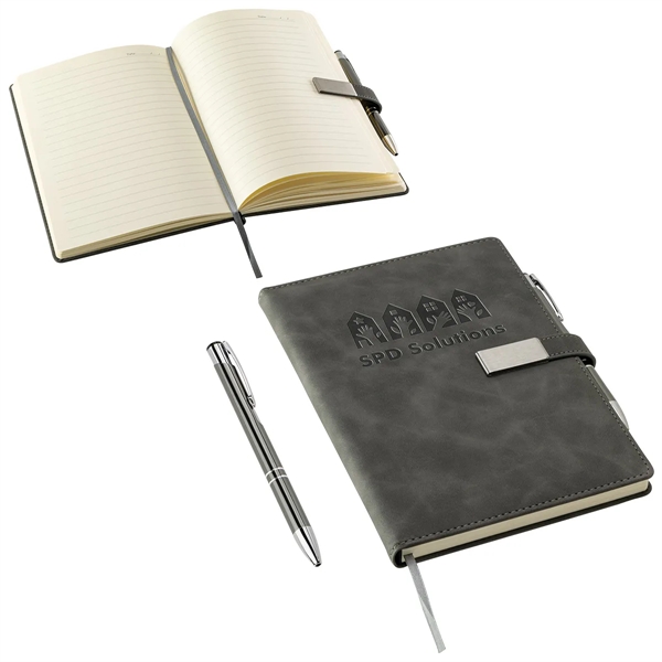 Hardcover Journal with Magnetic Closure & Pen... from ASI 36730 Ariel Premium Supply Inc