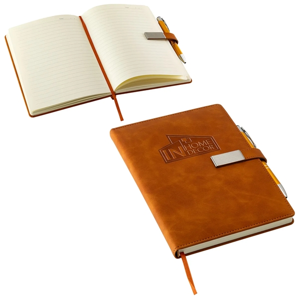 Hardcover Journal with Magnetic Closure & Pen... from ASI 36730 Ariel Premium Supply Inc