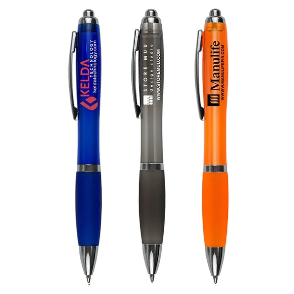 Click action ballpoint pen with a metal pocket clip and grip... from ASI 62660 Innovation Line