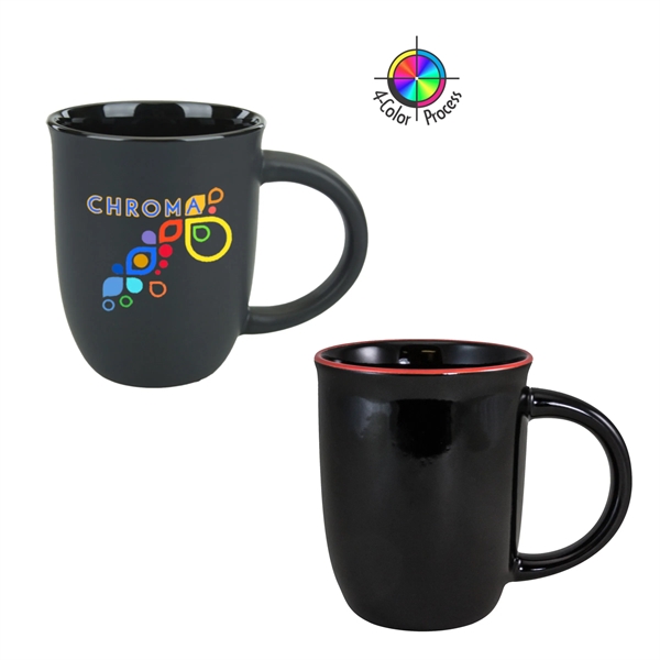14oz Black Salem Mug with Colored Halo... from ASI 80093 Pyrographics