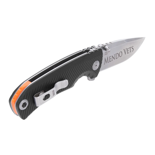 SOG Knife with a 3.5" blade. The open frame lock design... from ASI 46170 Compass Industries Inc