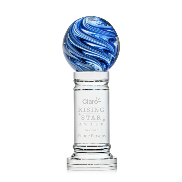 The mesmerizing Naples Art Glass Award features blue and white swirls... from ASI 84592 St Regis Group / St Regis
