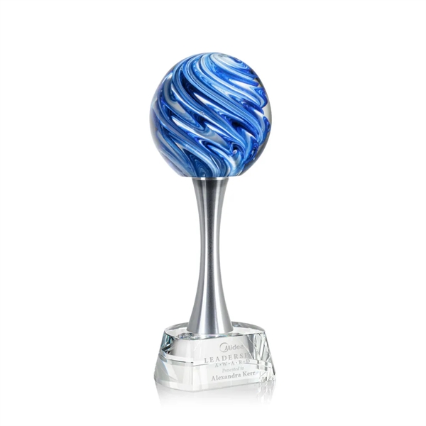 The mesmerizing Naples Art Glass Award features blue and white swirls... from ASI 84592 St Regis Group / St Regis