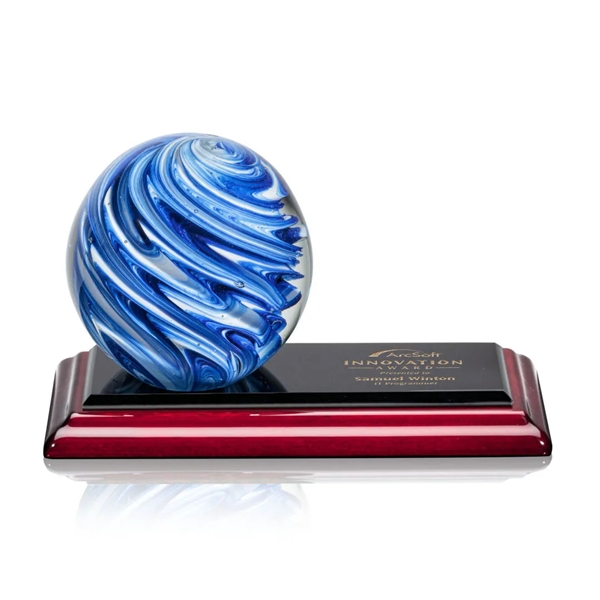 The mesmerizing Naples Art Glass Award features blue and white swirls... from ASI 84592 St Regis Group / St Regis