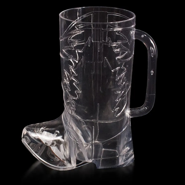 16 oz. clear plastic cowboy boot shaped drinking glass with built-in... from ASI 42016 Brighter Promotions Inc / Chemical Light™ Liquid Light