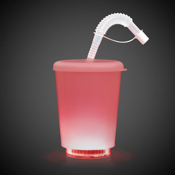 12 oz. plastic cup with lid, straw and light up LED... from ASI 42016 Brighter Promotions Inc / Chemical Light™
