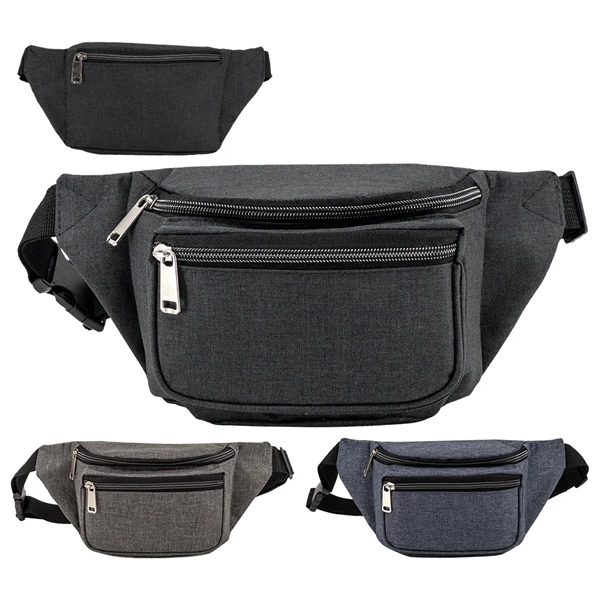 Triple Zipper Heather Fanny Pack... from ASI 31517 Admart Products / Admart Line