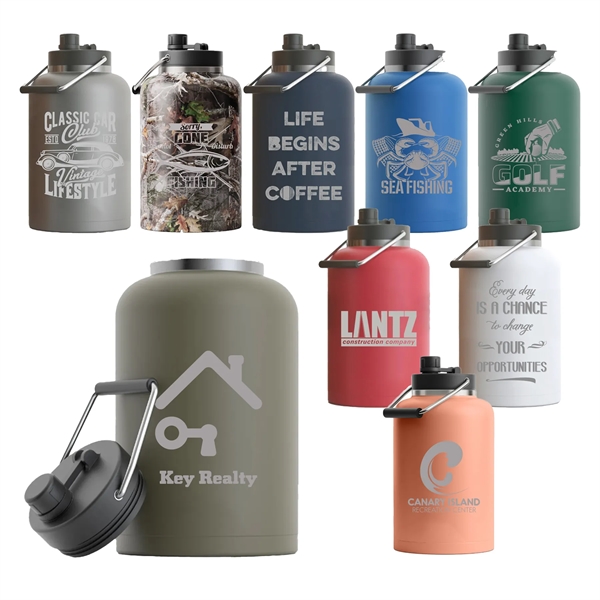 RTIC one gallon insulated stainless steel jug with spill-proof lid, wide... from ASI 74601 Calico