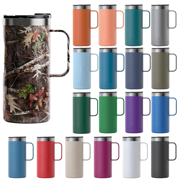 RTIC double-wall stainless steel 16 ounce travel mug with flip-top lid... from ASI 74601 Calico