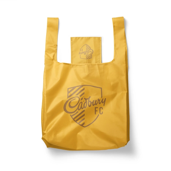 15.5" x 16" 210T polyester foldable t-shirt style tote bag. Assembled... from ASI 30250 AZX Sport USA