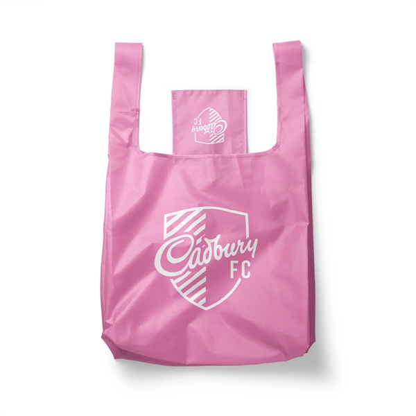 15.5" x 16" 210T polyester foldable t-shirt style tote bag. Assembled... from ASI 30250 AZX Sport USA