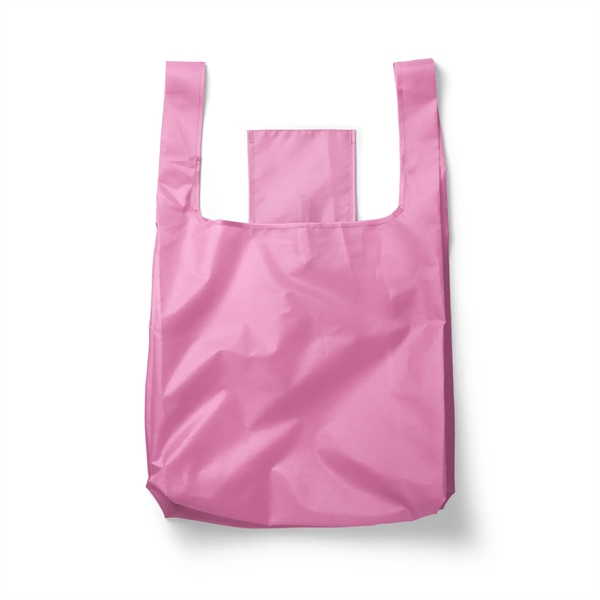 15.5" x 16" 210T polyester foldable t-shirt style tote bag. Assembled... from ASI 30250 AZX Sport USA